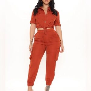 Fashion Nova Keep You Close Cargo Jogger Set